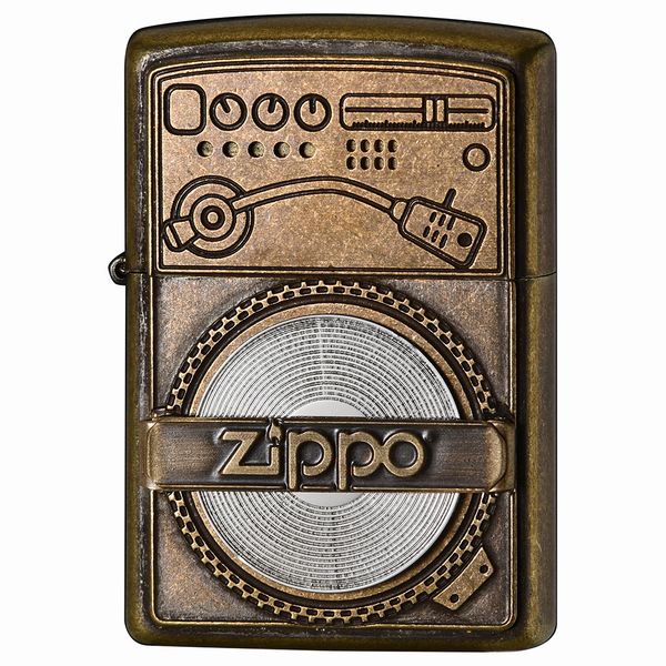 ZIPPO ターンテーブル 2UDB-RECORD ユーズド・フィニッシュ・レコード ブラスコーティング仕上げ ジッポー