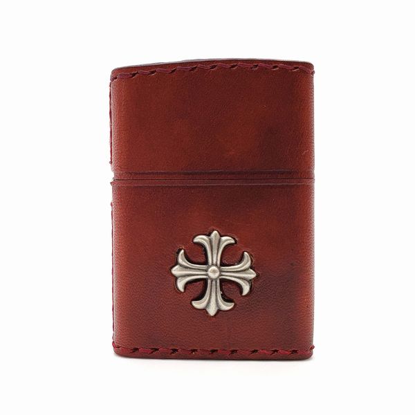 ZIPPO 革巻き クロス レッド 2CM-3RD ジッポー