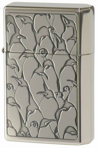 GEAR TOP ギア トップ 日本製オイルライター ペンギンだらけ エッチング×Niイブシ MADE IN JAPAN 5年保証