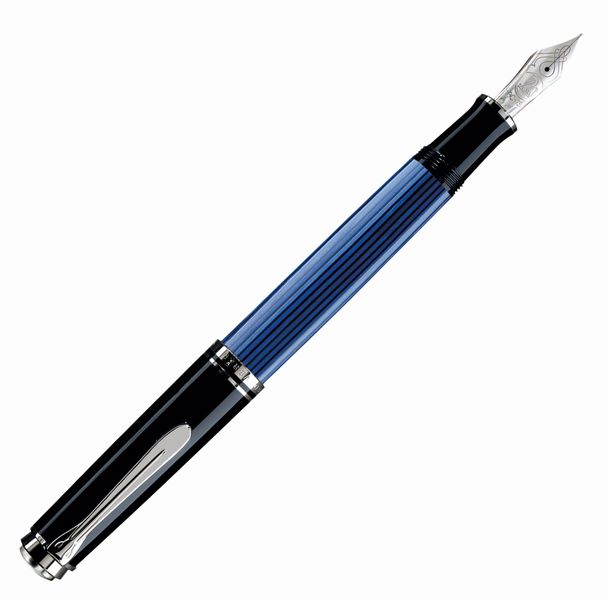 Pelikan ペリカン スーベレーン シルバートリム M805 ブルーストライプ Blue stripe ロジウムプレート18金ペン先 万年筆