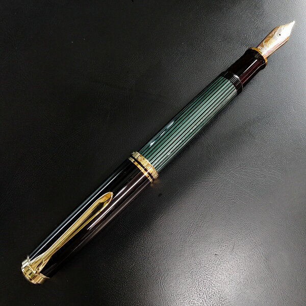 ペリカン Pelikan ペリカン スーベレーン M1000 グリーンストライプ 緑縞 Green stripe ロジウム装飾18金ペン先 万年筆