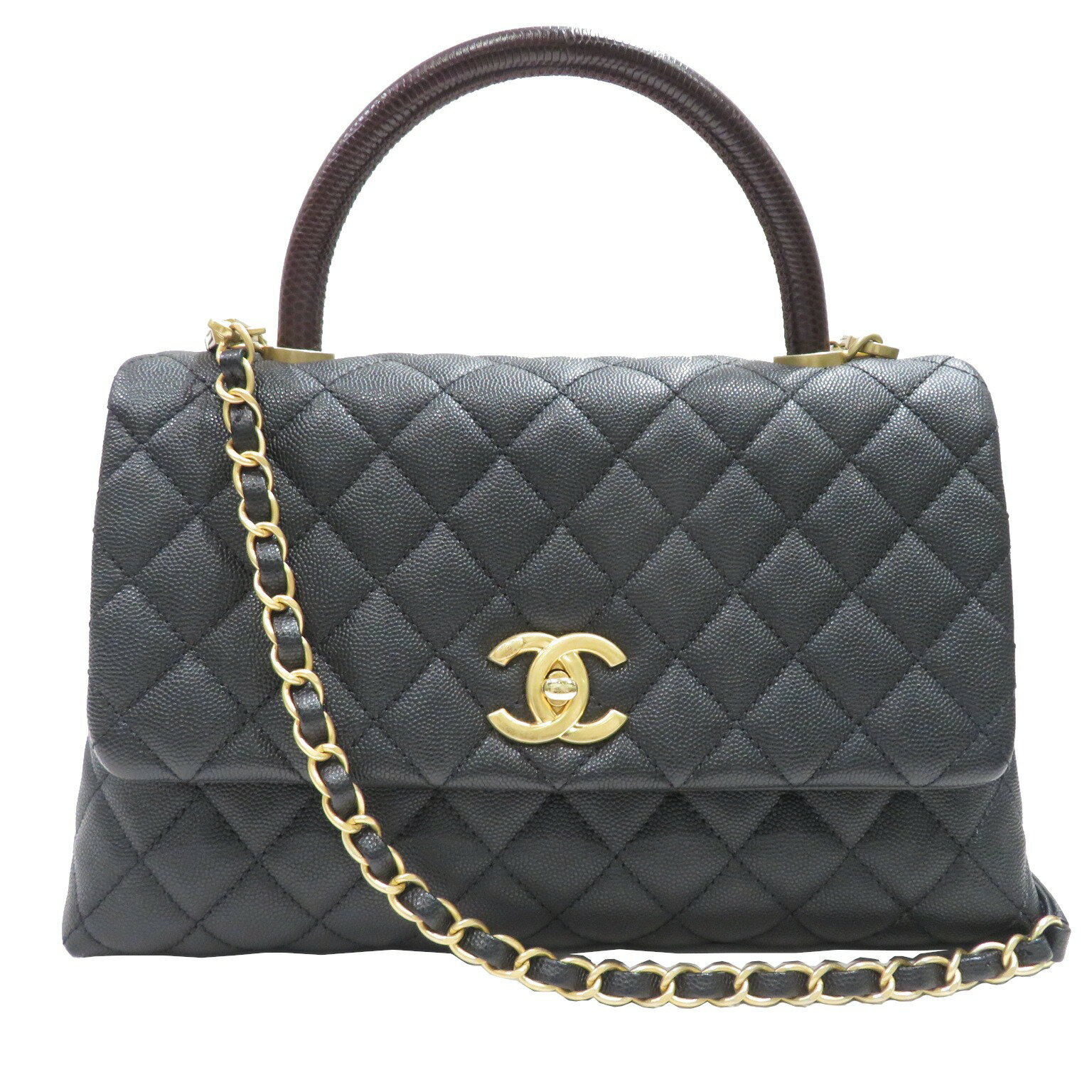 CHANEL(シャネル) ココハンドル29 ショルダーバッグ ブラック キャビア/リザード 未使用のサムネイル