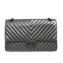 CHANEL (シャネル) シェブロンVステッチ2.55WフラップWチェーンショルダー 28cm ブラック ラムスキン ランクA A74 レディース メンズ バッグ 斜めがけ 大人 ブランド シンプル オシャレ おしゃれ カバン かばん 送料無料