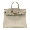 HERMES (エルメス) バーキン25 ハンドバッグ パールグレー(...(4)