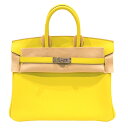 HERMES (エルメス) バーキン25 ハンドバッグ ライム(シルバ...(4)