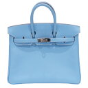 HERMES (エルメス) バーキン25 キャンディ ハンドバッグ セレスト/ミコノス/シルバー金具 エプソン □O刻印 ランクA レディース メンズ 小さめ バッグ レザー 大人 ブランド オシャレ シンプル 送料無料 おしゃれ カバン かばん P165(4)