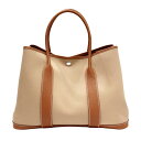 HERMES (エルメス) ガーデンパーティPM トレンチ/ゴールド トワルオフィシェ U刻印 未使用 レディース メンズ バッグ 大人 ブランド シンプル オ...