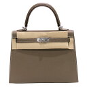 HERMES (エルメス) ケリー25 外縫い ショルダーバッグ ハンドバッグ エトゥープ/シルバー金具 エプソン K刻印 未使用 レディース メンズ バッグ ...