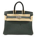 HERMES (エルメス) バーキン25 トリコロール ハンドバッグ ヴェールマングローブ/ヴェールアマンド/ブラック/シルバー金具 エプソン 未使用 K刻印 ...