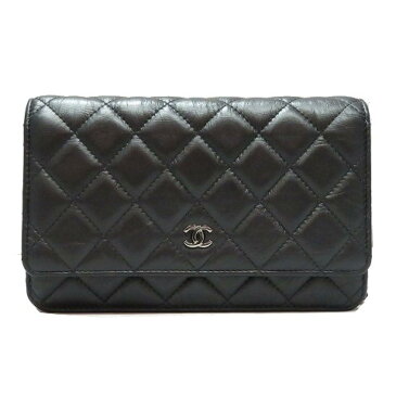 CHANEL(シャネル)/チェーンウォレット　ショルダーバッグ レディース/ショルダーバッグ/ブラック/レザー/【ランクA】【中古】