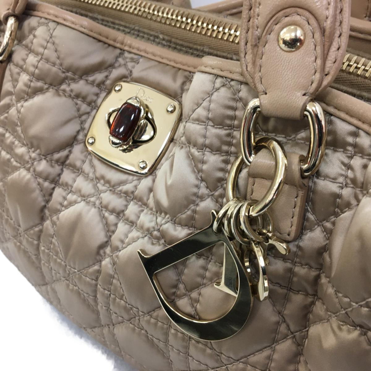 【特価商品】Dior(クリスチャン・ディオール)/カナージュトートバッグ/トートバッグ/ゴールド/ナイロン×レザー/【ランクB】【中古】クリスチャンディオール