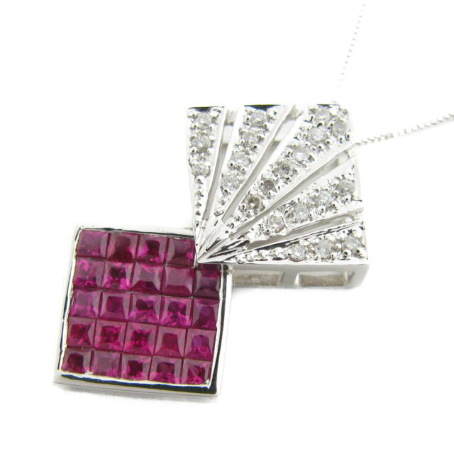 JEWELRY(ジュエリー)/ルビーネックレス/ネックレス//K18WG(750)ホワイトゴールド×(トップのみ)18KWG×ルビー 1.25ct×ダイヤモンド 0.13ct/【ランクS】【中古】|BRANDBANK ブランドバンク JEWELRY(ジュエリー)/ルビーネックレス/ネックレス//K18WG(750)ホワイトゴールド×(トップのみ)18KWG×ルビー 1.25ct×ダイヤモンド 0.13ct/【ランクS】【中古】|BRANDBANK ブランドバンク