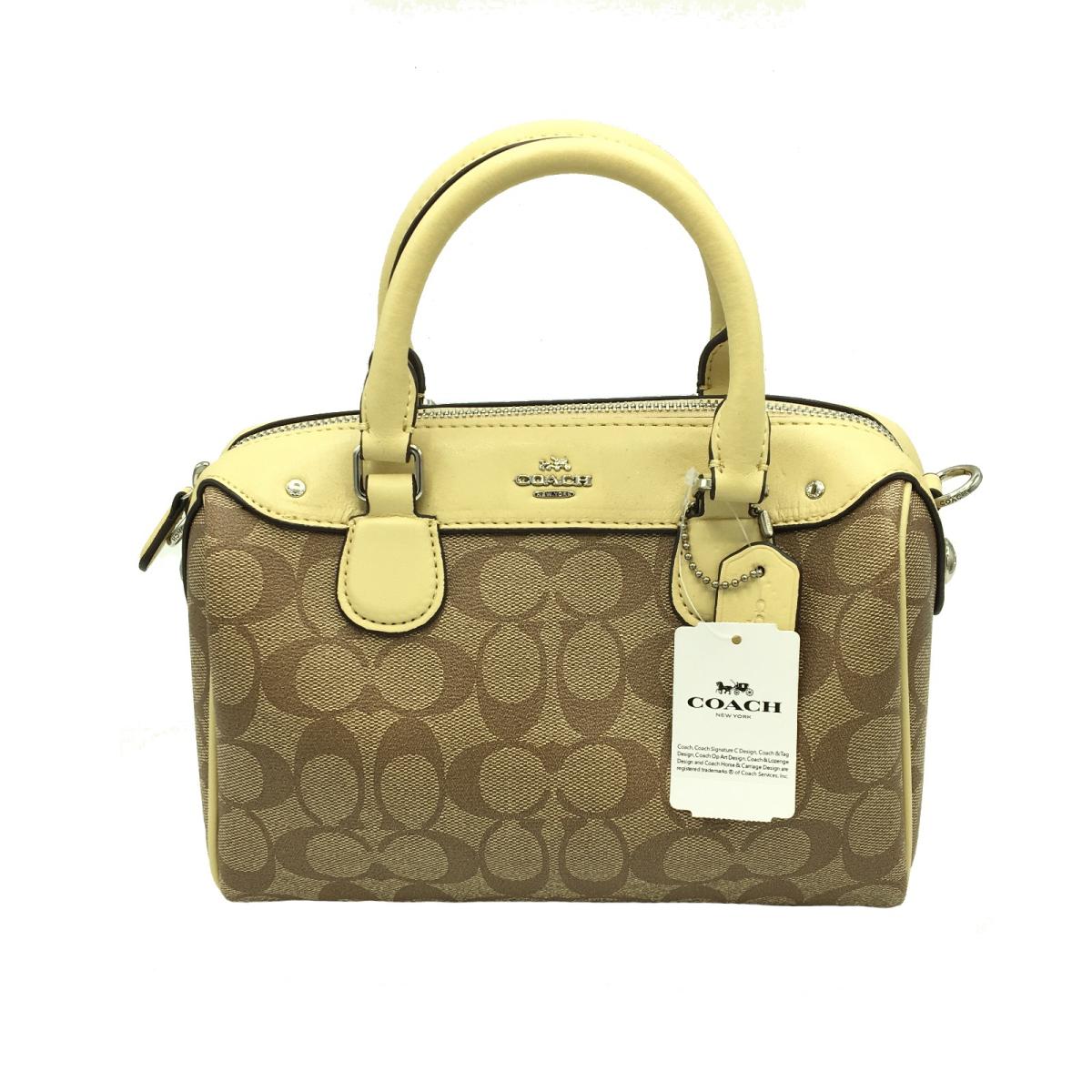 【特価商品】COACH(コーチ)/ミニボストンバッグ　レディース/ボストンバッグ/ベージュ系/シルバー金具/塩化ビニールコーティングレザー/【ランクA】【中古】