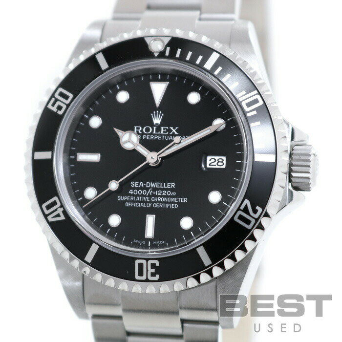 【OH済】 ロレックス 【ROLEX 】 シードゥエラー 16600 メンズ ブラック ステンレススティール 腕時計 時計 SEA DWELLER BLACK SS 【中古】