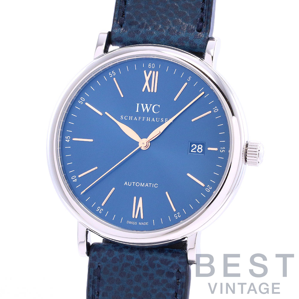 【最大2000円オフ★お買い物マラソン限定クーポン配布中!】アイダブリューシー 【IWC】 ポートフィノオートマティック IW356523 メンズ ブルー ステンレススティール 腕時計 時計 PORTOFINO AUTOMATIC BLUE SS 【中古】【中古】