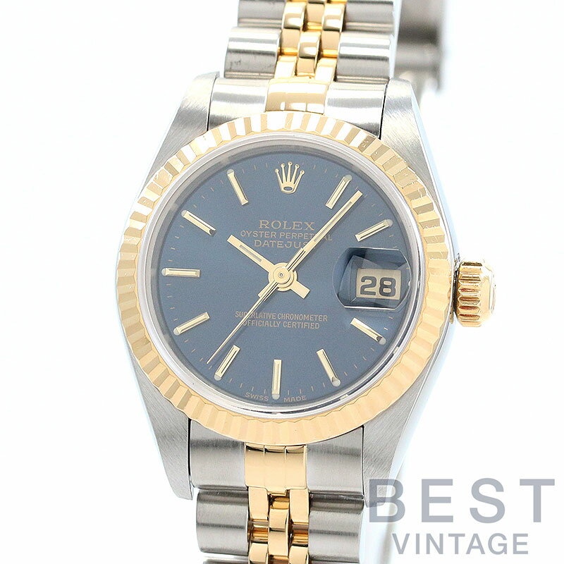 【お買い物マラソン限定クーポン配布中!】【OH済】 ロレックス 【ROLEX】 オイスターパーペチュアル デイトジャスト 79173 レディース ブルー K18イエローゴールド/ステンレススティール 腕時計 時計 OYSTER PERPETUAL LADY-DATEJUST 26 B【中古】