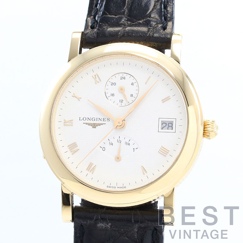 【お買い物マラソン限定クーポン配布中!】ロンジン 【LONGINES】 フランシロン パワーリザーブ ハンターケース L4.646.6 (7525.620) メンズ ホワイト K18イエローゴールド 腕時計 時計 FRANCILLON POWER RESERVE HUNTER C【中古】