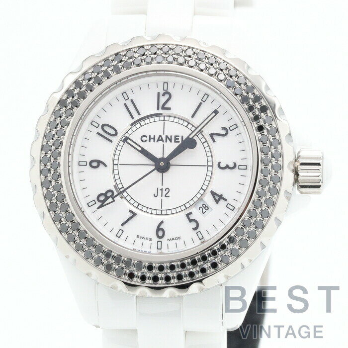 シャネル 【CHANEL 】 J12 H1630 ボーイズ ホワイト ステンレススチール/セラミック 腕時計 時計 J12 WHITE SS CE/SS ブラックダイヤモンドベゼル 2重巻き 【中古】