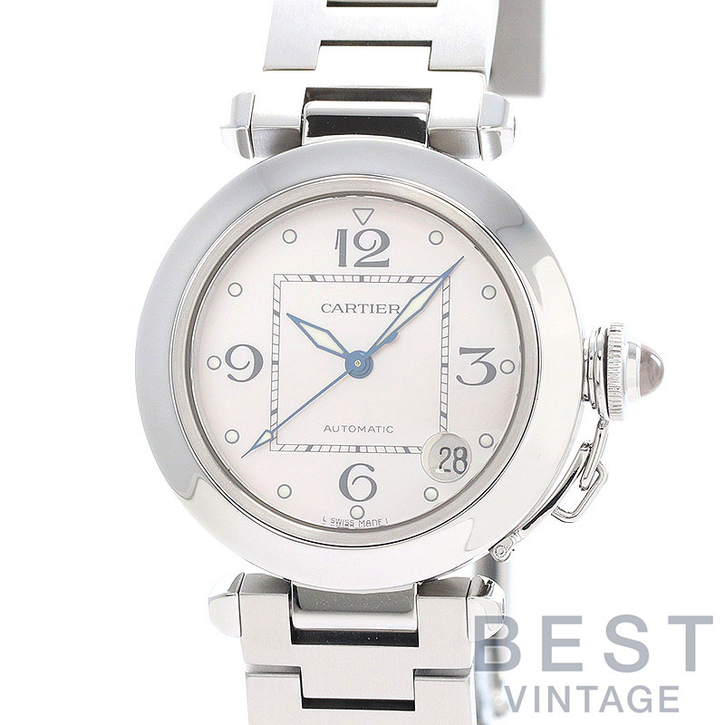 【お買い物マラソンクーポン配布中♪】【OH済】 カルティエ 【CARTIER】 パシャ C ドゥ カルティエ 35MM 2003年クリスマス限定 W3106499 ボーイズ ピンクシェル ステンレススティール 腕時計 時計 PASHA C DE CARTIER 35MM 200【中古】のサムネイル