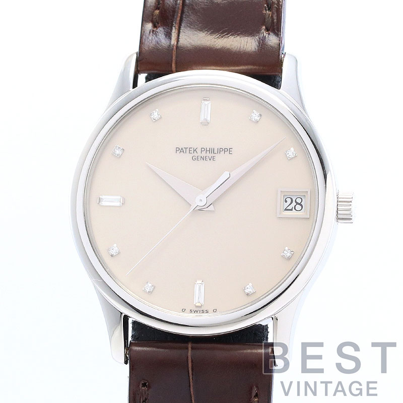 【OH済】 パテックフィリップ 【PATEK PHILIPPE】 カラトラバ 3998P メンズ アイボリー プラチナ950 腕時計 時計 CALATRAVA IVORY PT950 PP　D11Pダイヤモンド【中古】のサムネイル