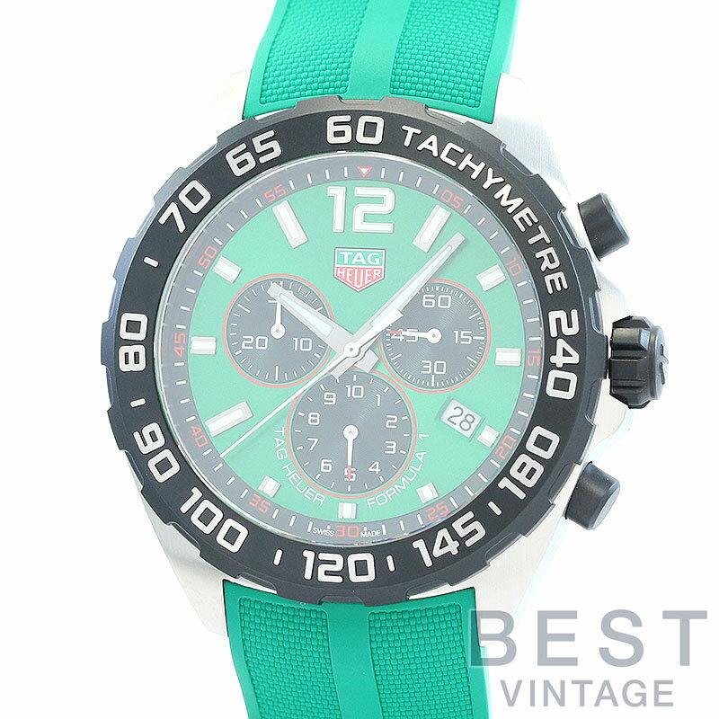 タグホイヤー 【TAG HEUER】 フォーミュラ1 クロノグラフ CAZ101AP.FT8056 メンズ グリーン ステンレススティール 腕時計 時計 FORMULA 1 CHRONOGRAPH GREEN SS 【中古】