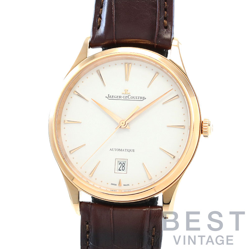 ジャガールクルト 【JAEGER-LECOULTRE】 マスターウルトラスリム デイト Q1232510（109.2.37.S） メンズ シルバー K18ピンクゴールド 腕時計 時計 MASTER ULTRA THIN DATE SILVER K18PG JL【中古】