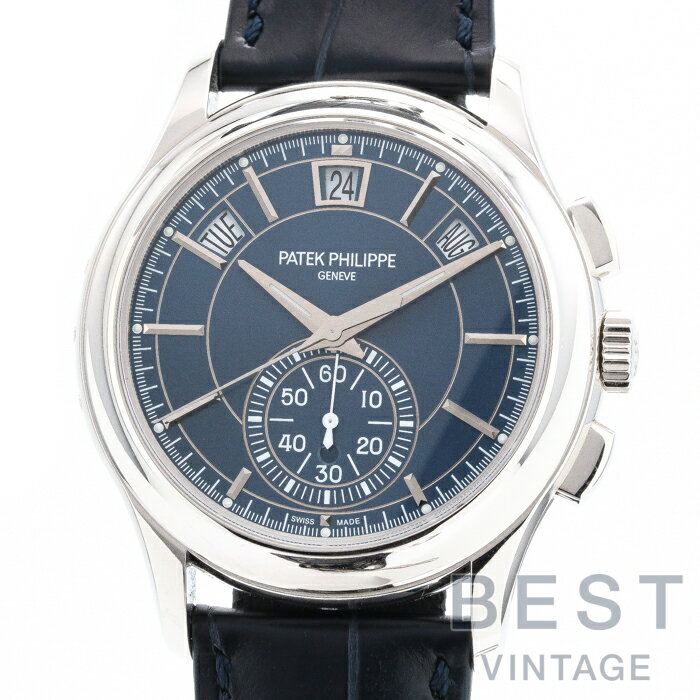 【OH済】パテックフィリップ 【PATEK PHILIPPE】 アニュアルカレンダー クロノグラフ 5905P-001 メンズ ブルーソレイユ プラチナ 腕時計 時計 ANNUAL CALENDAR CHRONOGRAPH BLUE SOLEIL PT PP コンプリケーションウォッチ【中古】