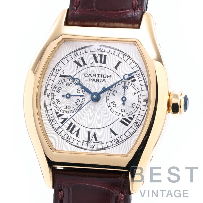 【期間限定クーポン配布中!!】【OH済】カルティエ 【CARTIER】 CPCP トーチュ モノプッシュクロノグラフ LM W1525751 メンズ シルバー K18イエローゴールド 腕時計 時計 CPCP TORTUE MONOPUSHER CHRONOGRAPH LM SILVER K18YG 【中古】【中古】