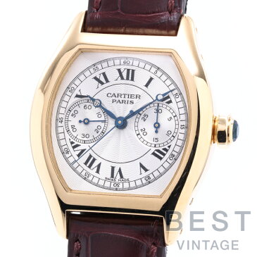 【期間限定クーポン配布中!!】【OH済】カルティエ 【CARTIER】 CPCP トーチュ モノプッシュクロノグラフ LM W1525751 メンズ シルバー K18イエローゴールド 腕時計 時計 CPCP TORTUE MONOPUSHER CHRONOGRAPH LM SILVER K18YG 【中古】【中古】