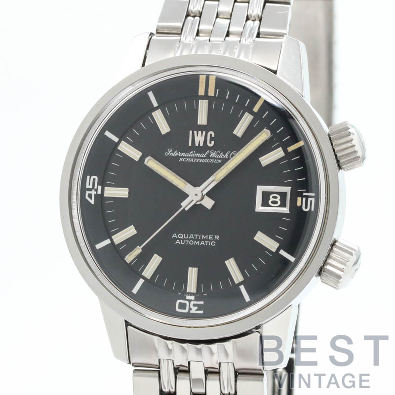 【OH済】アイダブリューシー 【IWC】 アクアタイマー オートマティック R812AD（1812） メンズ ブラック ステンレススティール 腕時計 時計 AQUATIMER AUTOMATIC BLACK SS ヴィンテージ インターナショナルウォッチカンパニー【中古】