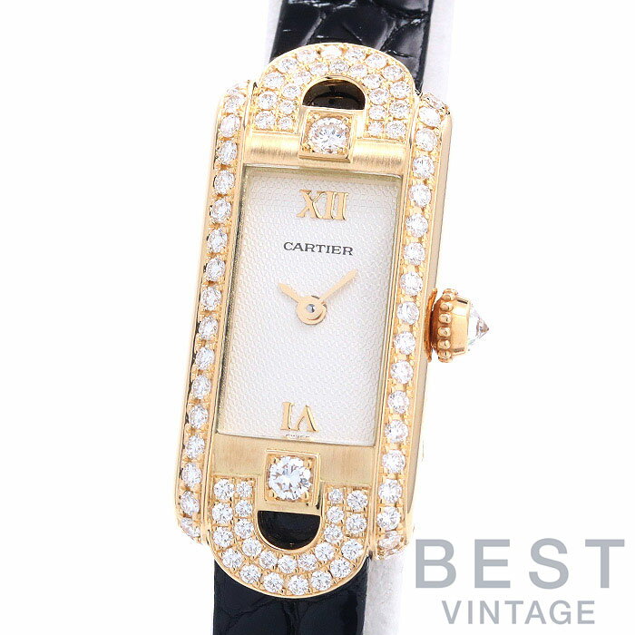 【OH済】カルティエ 【CARTIER】 タンクアロンジェSM WB302251 レディース シルバー K18イエローゴールド 腕時計 時計 TANK ALLONGE SM SILVER K18YG ダイヤモンドベゼル Dベゼル【中古】のサムネイル