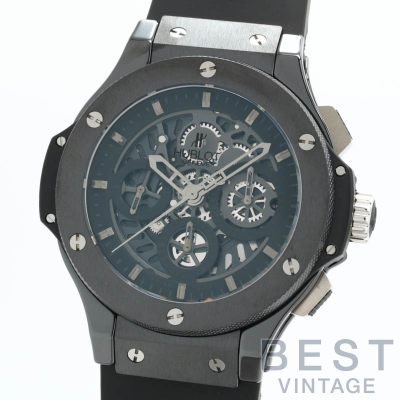 【OH済】 ウブロ 【HUBLOT 】 ビッグバン アエロバン オールブラック 世界限定500本 310.CM.1110.RX メンズ ブラック チタン/セラミック 腕時計 時計 BIG BANG AEROBAN ALL BLACK BLACK CE/TI CERAMIC TITANIUM【中古】