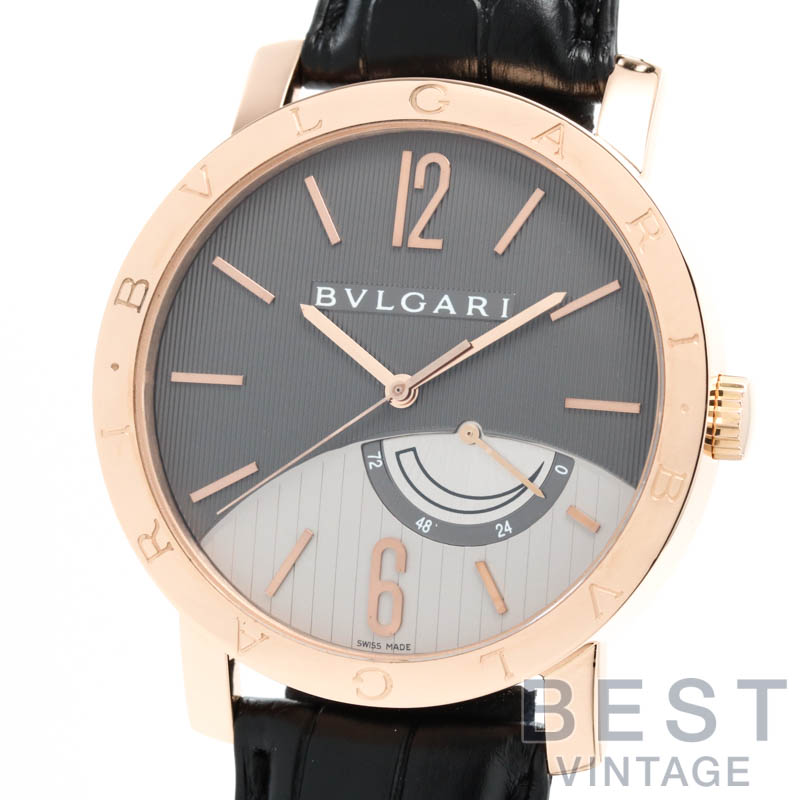 【お買い物マラソン 5/9 20時～ 限定クーポン配布!!】【OH済】 ブルガリ 【BVLGARI 】 ブルガリブルガリ パワーリザーブ BBP41GL メンズ グレー K18ピンクゴールド 腕時計 時計 BVLGARI BVLGARI POWER RESERVE GRAY K18PG 【 【中古】