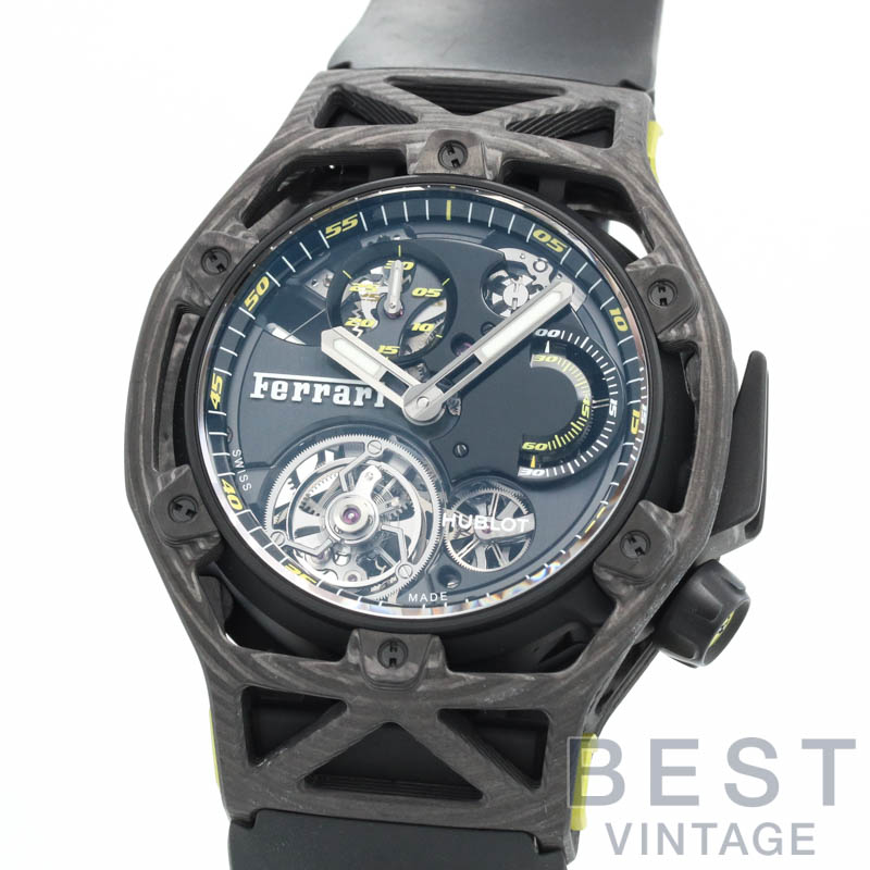 6/1եǡꥯݥۥ֥ HUBLOT  ƥե졼 ե顼 ȥӥ Υ 70 408.QU.0129.RX  ֥å ܥ ӻ  TECHFRAME FERRARI TOURBILLON CHRONOGRAPH LI...