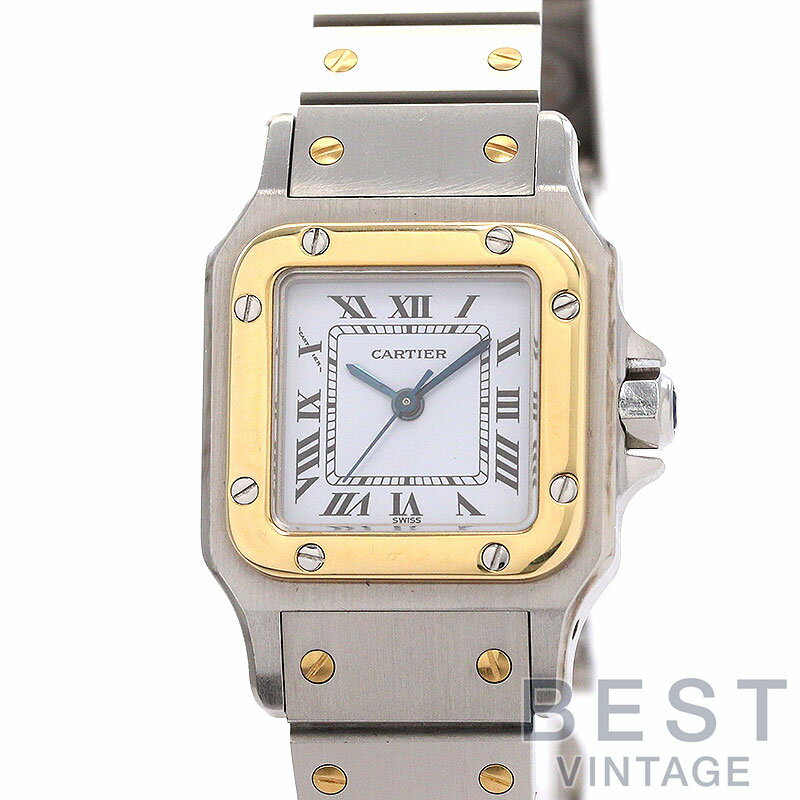 【お買い物マラソン限定クーポン配布中♪】カルティエ 【CARTIER】 サントス カレ SM / サントス ガルベ SM 0902 レディース ホワイト ステンレススティール/イエローゴールド 腕時計 時計 SANTOS CARREE / SANTOS GALBEE SMALL MODEL WH【中古】
