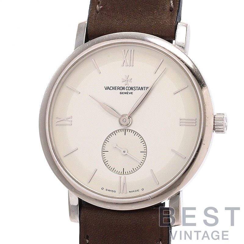 【OH済】 ヴァシュロンコンスタンタン 【VACHERON CONSTANTIN】 パトリモニー セミフラット スモールセコンド 81160/000G-9062 (81160/1) メンズ シルバー K18ホワイトゴールド 腕時計 時計 PATRIMONY SMALL SECONDS SILVER K18WG VC【中古】