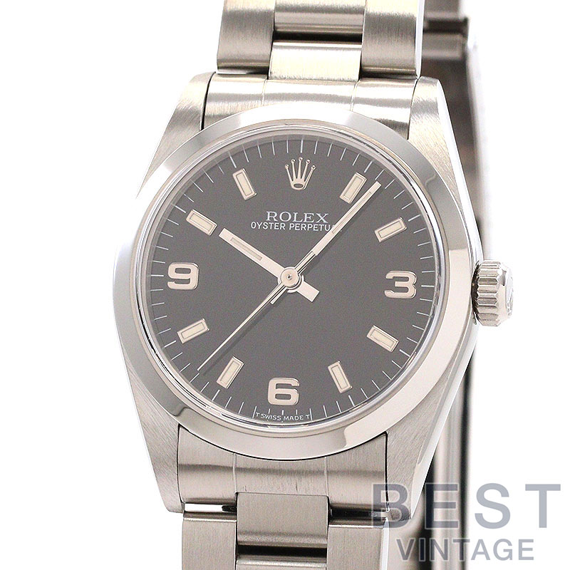 【お買い物マラソン限定クーポン配布中♪】【OH済】 ロレックス 【ROLEX】 オイスターパーペチュアル M67480 ボーイズ ブラック ステンレススティール 腕時計 時計 OYSTER PERPETUAL 31 BLACK SS 【中古】【中古】
