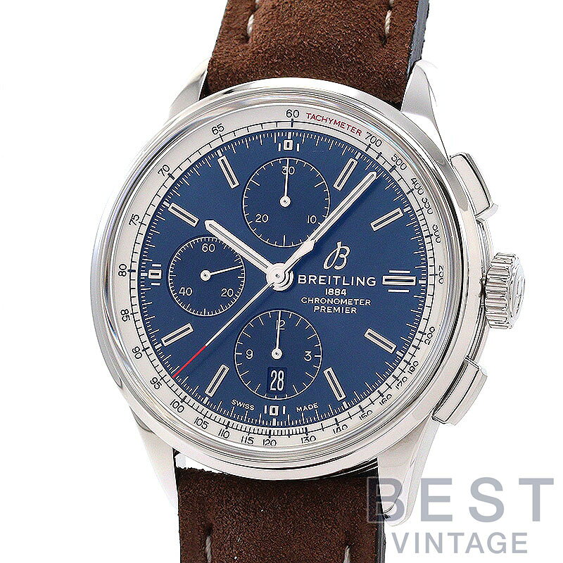 【お買い物マラソン限定クーポン配布中♪】【OH済】 ブライトリング 【BREITLING】 プレミエ クロノグラフ A13315351C1X2 メンズ ブルー ステンレススティール 腕時計 時計 PREMIER CHRONOGRAPH 42 BLUE SS 認定中古 CMW【中古】【中古】