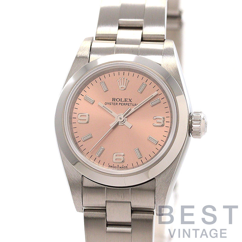 【お買い物マラソン限定クーポン配布中♪】【OH済】 ロレックス 【ROLEX】 オイスターパーペチュアル M76080-0021 レディース ピンク ステンレススティール 腕時計 時計 OYSTER PERPETUAL 24 PINK SS 【中古】【中古】