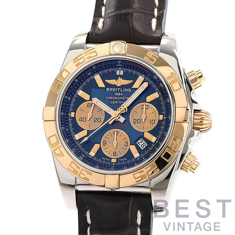 【お買い物マラソン限定クーポン配布中♪】【OH済】 ブライトリング 【BREITLING】 クロノマット CB011012/C790 (C011C90WBA) メンズ ブルー/ゴールド ステンレススティール/K18ローズゴールド 腕時計 時計 CHRONOMAT 44 BLUE/GOLD SS/K1【中古】