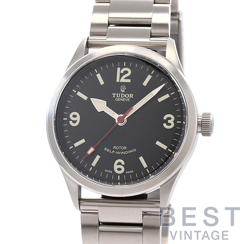 【お買い物マラソン限定クーポン配布中♪】【OH済】 チューダー 【TUDOR】 ヘリテージ レンジャー M79910-0001 メンズ ブラック ステンレススティール 腕時計 時計 HERITAGE RANGER BLACK SS チュードル【中古】【中古】