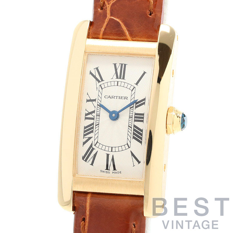 カルティエ 【CARTIER 】 タンクアメリカン SM W2601556 レディース シルバー K18イエローゴールド 腕時計 時計 TANK AMERICAINE SMALL MODEL SILVER K18YG 【中古】のサムネイル