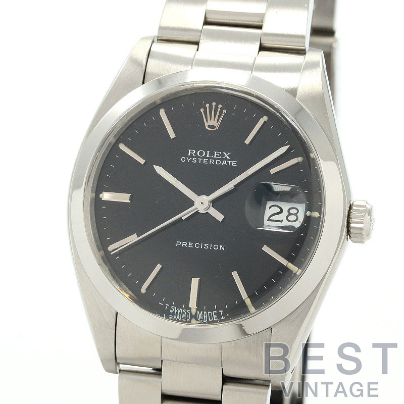 【OH済】 ロレックス 【ROLEX 】 オイスターデイト 6694 メンズ ブラック ステンレススティール 腕時計 時計 OYSTER DATE BLACK SS 黒文字盤 ヴィンテージ【中古】