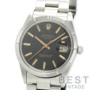 【OH済】ロレックス 【ROLEX】 オイスターパーペチュアルデイト 15010 メンズ ブラック ステンレススティール 腕時計 時計 OYSTER PERPETUAL DATE BLACK SS 黒文字盤 ヴィンテージ【中古】