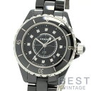 シャネル 【CHANEL】 J12 H1625 レディース ブラック セラミック 腕時計 時計 J12 BLACK CE D12Pダイヤモンド【中古】