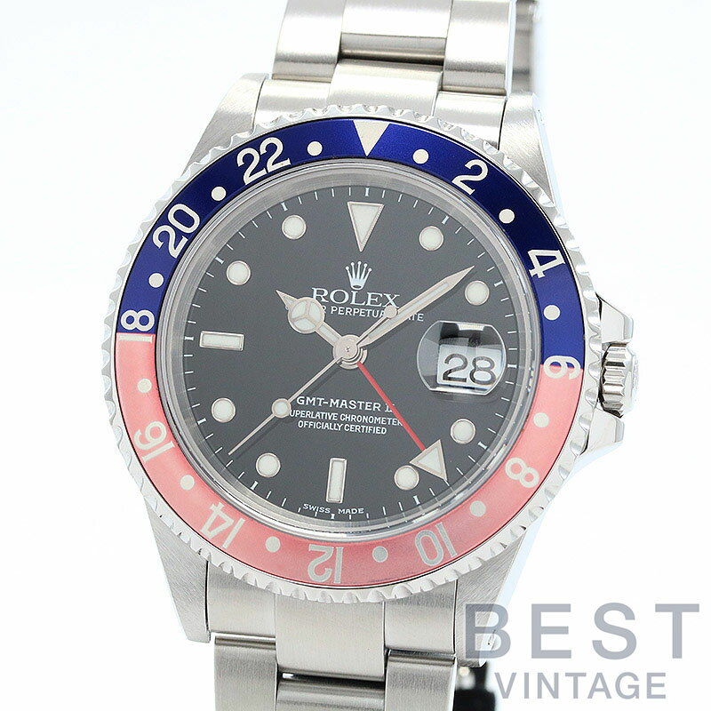 【OH済】 ロレックス 【ROLEX 】 GMTマスター2 16710 メンズ ブラック ステンレススティール 腕時計 時計 GMT MASTER II BLACK SS GMT2 赤青ベゼル【中古】