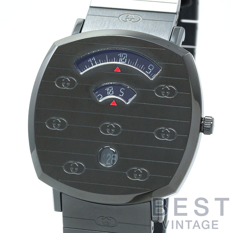 グッチ 【GUCCI 】 グリップ YA157429（157.3） メンズ ブラック ステンレススティール(PVD加工) 腕時計 時計 GRIP BLACK SS (PVD) 【中古】