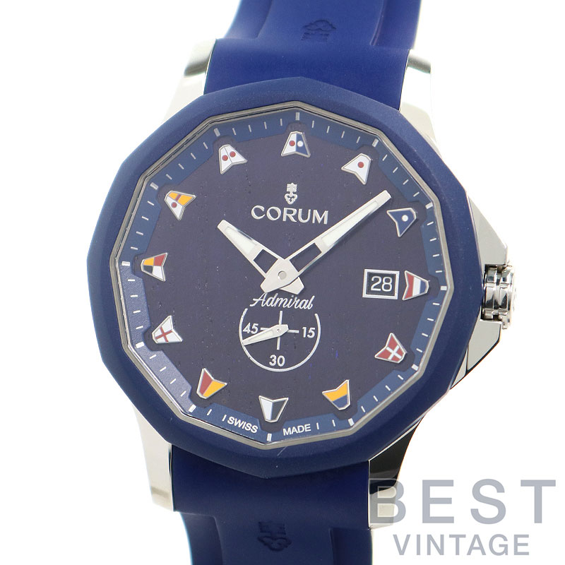 【お買い物マラソン限定クーポン配布中!!～5/16】コルム 【CORUM】 アドミラル レジェンド 42 A395/03595 メンズ ブルー ステンレススティール（ベゼルブルーPVD） 腕時計 時計 ADMIRAL LEGEND 42 BLUE SS 【中古】【中古】