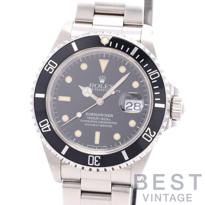 【OH済】 ロレックス 【ROLEX】 サブマリーナー デイト 16610 メンズ ブラック ステンレススティール 腕時計 時計 SUBMARINER DATE BLACK SS 【中古】