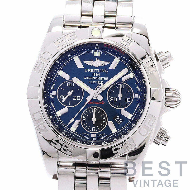 【OH済】 ブライトリング 【BREITLING】 クロノマット44 AB011012/C789/375A (A011C89PA) メンズ ブルー ステンレススティール 腕時計 時計 CHRONOMAT 44 BLUE SS 【中古】